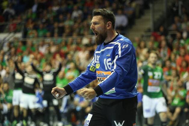 19 05 2018 xcsx Handball EHF Cup Final 4 Fresh on Goeppingen Fuechse Berlin emspor v Primosz Prost Frisch Emotional Portrait Magdeburg cheered on Göppingen