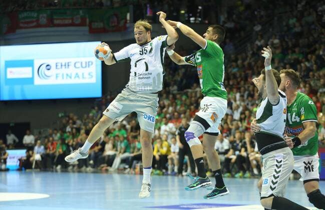 19 05 2018 xcsx Handball EHF Cup Final 4 Fresh on Goeppingen Fuechse Berlin emspor v l Paul Drux Foxes Berlin Zarko Sesum Frisch On Göppingen Battle of the Ball Magdeburg