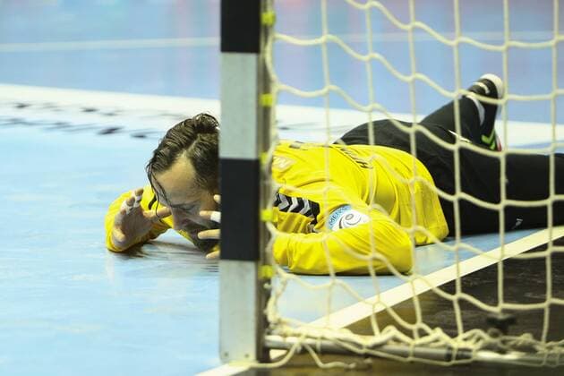 Frisch Auf Göppingen vs. Füchse Berlin Silvio Heinevetter Berlin 12 disappointed dejectedly disappointed Frisch On Göppingen vs. Füchse Berlin Ottostadt Magdeburg EHF Cup Finals 2018 Season 2017 2018 19 05 2018 Magdeburg Copyright: xEibner-Pressefotox EP_taeger