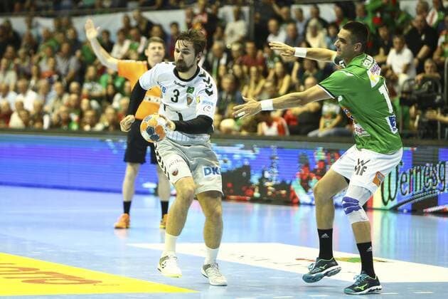 Frisch Auf Göppingen vs Füchse Berlin Fabian Wiede Berlin 3 Zarko Sesum Göppingen 15 Frisch Göppingen vs Füchse Berlin Ottostadt Magdeburg EHF Cup Finals 2018 Season 2017 2018 19 05 2018 Magdeburg Copyright: xEibner-Pressefotox EP_taeger