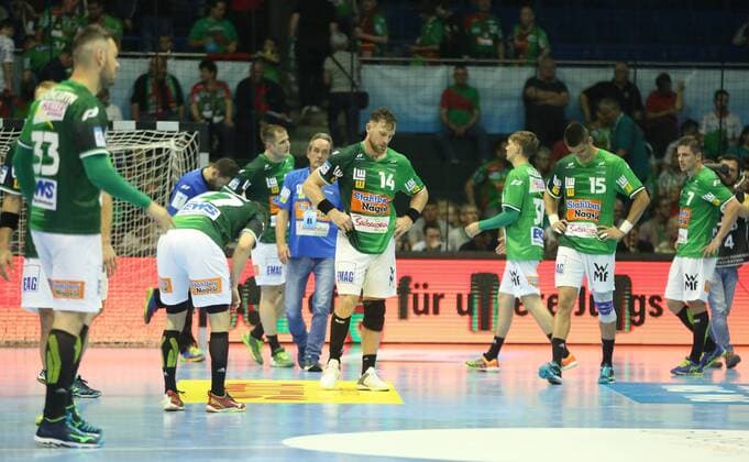 19 05 2018 xcsx Handball EHF Cup Final 4 Fresh on Goeppingen Fuechse Berlin emspor v l Göppinger Player disappointed disappointed disappointed looking disappointed Magdeburg