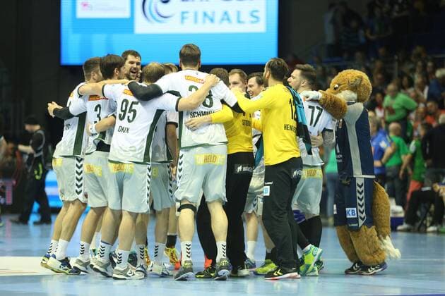19 05 2018 xcsx Handball EHF Cup Final 4 Fresh on Goeppingen Fuechse Berlin emspor v l Berlin cheers after the end of the game Final draw Magdeburg