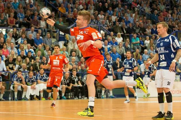 Oddur Gretarsson 14 HBW Balingen Weilstetten at the throw Bergischer HC vs HBW Balingen Weilstetten Handball 2 Bundesliga 19 05 18 Solingen NRW Germany Klingenhalle Copyright: xcdnx