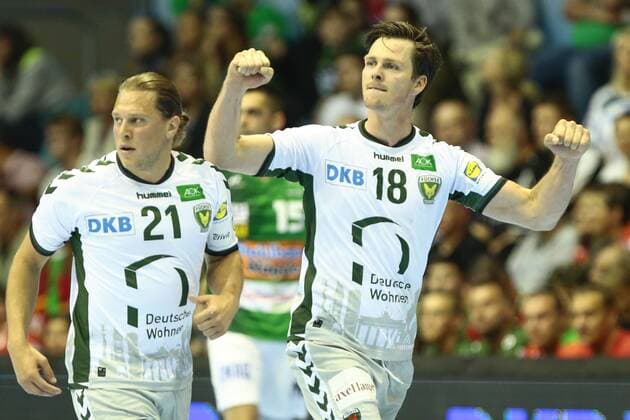 Frisch Auf Göppingen vs Füchse Berlin Hans Lindberg Berlin 18 rejoicing Torjubel celebrates the goal celebrate the goal celebration Frisch Auf Göppingen vs Füchse Berlin Ottostadt Magdeburg EHF Cup Finals 2018 Season 2017 2018 19 05 2018 Magdeburg Copyright: xEibner-Pressefotox EP_taeger