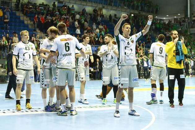 Frisch Göppingen vs Füchse Berlin Berlin rejoicing over the victory Jubilation after the match Frisch Auf Göppingen vs Füchse Berlin Ottostadt Magdeburg EHF Cup Finals 2018 Season 2017 2018 19 05 2018 Magdeburg Copyright: xEibner-Pressefotox EP_taeger