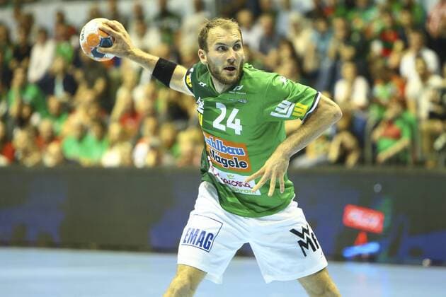 Frisch Auf Göppingen vs Füchse Berlin Marcel Schiller Göppingen 24 on the ball Frisch Auf Göppingen vs Füchse Berlin Ottostadt Magdeburg EHF Cup Finals 2018 Season 2017 2018 19 05 2018 Magdeburg Copyright: xEibner-Pressefotox EP_taeger
