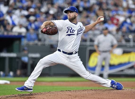 May 19, 2018 - Kansas City, MO, USA - Kansas City Royals starting pitcher Danny Duffy throws in the second inning during Saturday s baseball game against the New York Yankees on May 19, 2018, at Kauffman Stadium in Kansas City, Mo. Royals vs Yankees - ZUMAm67_ 20180519_zaf_m67_004 Copyright: xJohnxSleezerx