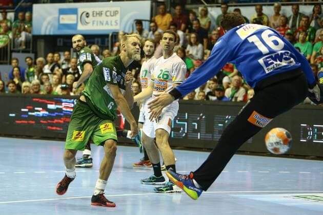 SC Magdeburg vs Frisch Auf Göppingen Matthias Musche Magdeburg 6 throws Goal scorer scored goal scores the goal against Primoz Prost Göppingen 16 SC Magdeburg vs Frisch Auf Göppingen Handball Ottostadt Magdeburg EHF Cup Finals 2018 Season 2017 2018 20 05 2018 Magdeburg Copyright: xEibner-Pressefotox EP_taeger