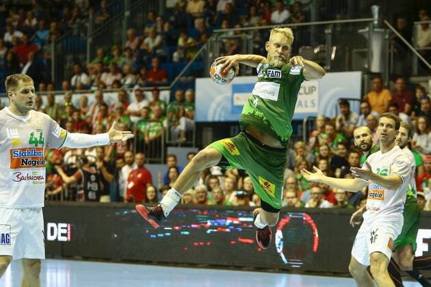 SC Magdeburg vs Frisch Auf Göppingen Matthias Musche Magdeburg 6 Throw away SC Magdeburg vs Frisch Auf Göppingen Handball Ottostadt Magdeburg EHF Cup Finals 2018 Season 2017 2018 20 05 2018 Magdeburg Copyright: xTaegerx Eibner-Pressefotox EP_Taeger