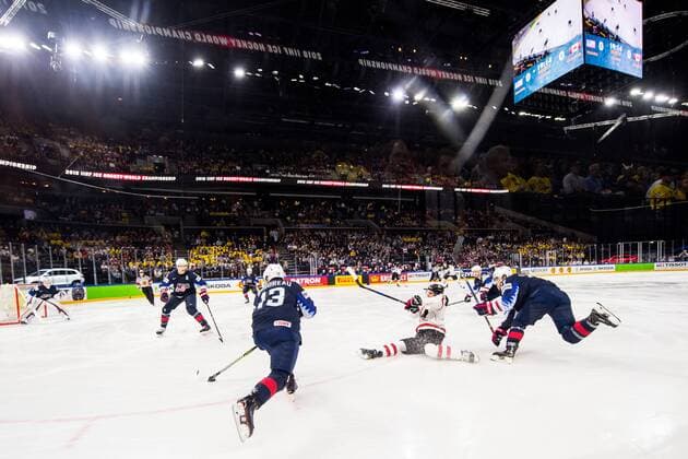 180520 General view during the bronze match in ice hockey World Cup between USA and Canada on May 20, 2018 in Copenhagen  Copyright: PETTERxARVIDSON BB180520PA050