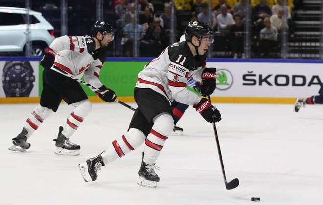 Ice hockey Eishockey - IIHF WC, USA vs CAN COPENHAGEN,DENMARK,20.MAY.18 - ICE HOCKEY - IIHF World Championships, match for third place, USA vs Canada. Image shows Jean Gabriel Pageau (CAN). GEPAxpictures xAndreasxPranter