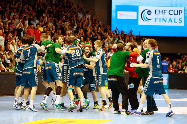 Saint Raphael Var vs Füchse Berlin Berlin Cheering victory Victory after the finals Final Saint Raphael Var vs Füchse Berlin Ottostadt Magdeburg EHF Cup Finals 2018 Season 2017 2018 20 05 2018 Magdeburg Copyright: xEibner-Pressefotox EP_taeger