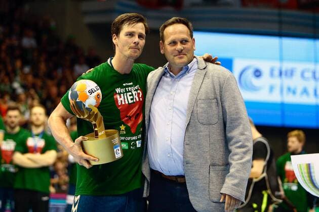 Saint Raphael Var vs Foxes Berlin Hans Lindberg Berlin 18 is honored as top scorer Final Saint Raphael Var vs Foxes Berlin Ottostadt Magdeburg EHF Cup Finals 2018 Season 2017 2018 20 05 2018 Magdeburg Copyright: xEibner-Pressefotox EP_taeger