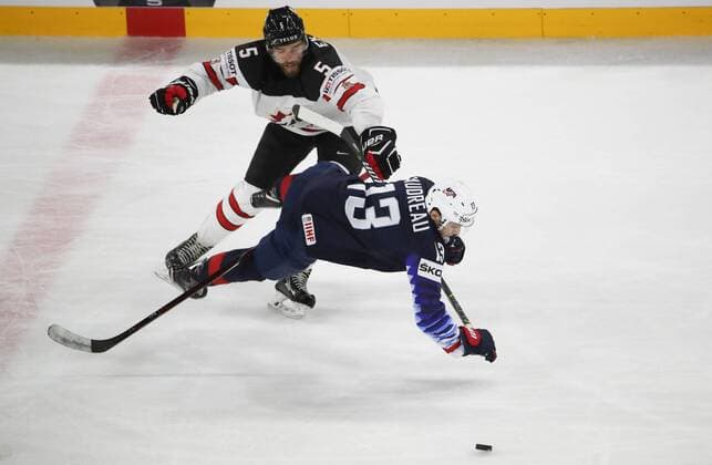 Eishockey WM, USA- Kanada Ice hockey Eishockey - IIHF WC, USA vs CAN COPENHAGEN,DENMARK,20.MAY.18 - ICE HOCKEY - IIHF World Championships, match for third place, USA vs Canada. Image shows . GEPAxpictures xAndreasxPranter