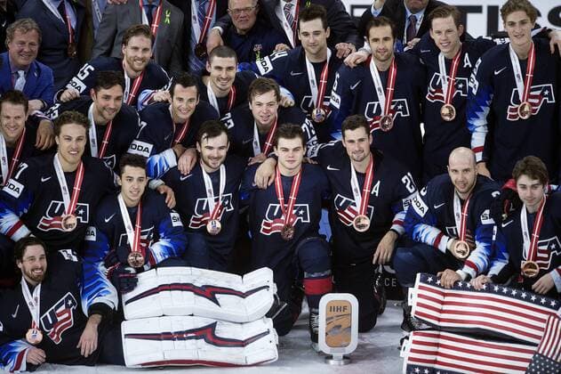 USA wins the IIHF World Championship WM Weltmeisterschaft bronze medal Ice hockey Eishockey match between Canada and USA in Royal Arena in Copenhagen, Denmark, Sunday, May 20, 2018. , Copenhagen Denmark  Copyright: Scanpix LiselottexSabroex spdk20180520-182530-L