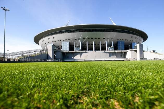 ST PETERSBURG, RUSSIA â€“ MAY 201, 2018: A view of Saint Petersburg Stadium, a venue for 2018 FIFA World Cup WM Weltmeisterschaft Fussball matches. Peter Kovalev TASS  TS0804FD