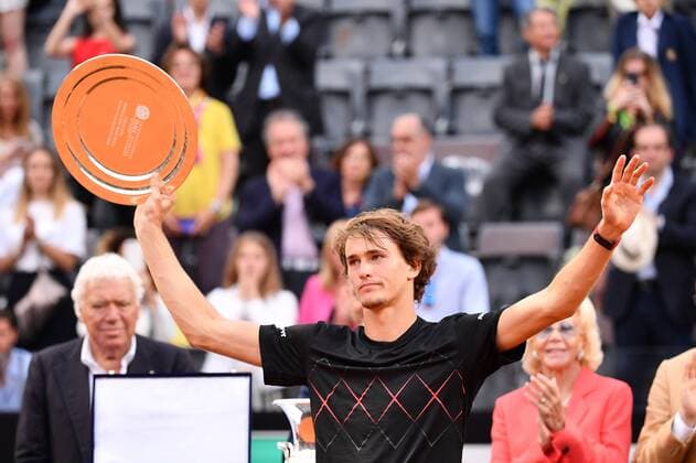 Bilder des Tages - SPORT Photo Alfredo Falcone - LaPresse 20 05 2018 Roma (Italy) Tennis men s final Rafael Nadal (esp) vs Alexander Zverev (ger) Internazionali BNL d Italia 2018 In the pic: Alexander Zverev  Copyright: xAlfredoxFalcone LaPressex