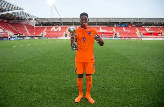 Daishawn Redan (Chelsea) of Holland U17 U 17 celebrates winning the U17 2018 Championship during the UEFA Under-17 Championship FINAL match between Italy and Netherlands at the New York Stadium, Rotherham, England on 20 May 2018. Copyright: xAndyxRowlandx PMI-2044-0003