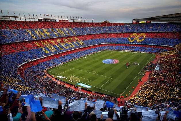 Fußball, Stadiongeschichte FC Barcelona Bilder des Tages - SPORT A general view of the Spanish First Division League match between FC Barcelona Barca and Real Sociedad at the Camp Nou stadium in Barcelona, Catalonia, Spain, 20 May 2018. FC Barcelona vs. Real Sociedad !ACHTUNG: NUR REDAKTIONELLE NUTZUNG!  Copyright: xAlbertoxEstevezx BCN03 20180520-636624515174060817