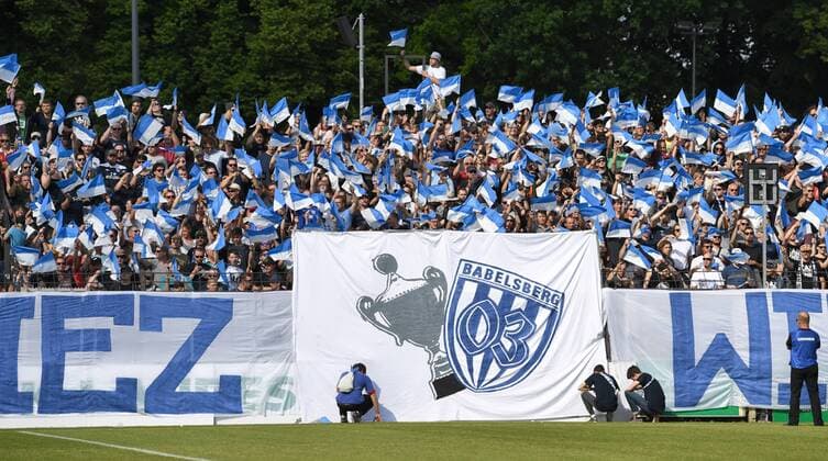 Soccer Men Season 2017 2018 Final in the Landespokal Brandenburg SV Babelsberg 03 FC Energie Cottbus Fans from Babelsberg 21 05 2018 Copyright: xMatthiasxKochx