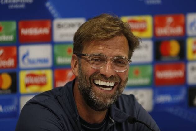 Themen der Woche - SPORT KW21 Bilder des Tages - SPORT 21st May 2018, Anfield, Liverpool, England; Liverpool open media day ahead of Champions League Final; Lievrpool manager Jurgen Klopp speaking to the media at Anfield during today s press conference PK Pressekonferenz ahead of this week s Champions League final in Kiev against Real Madrid  ActionPlus12028055 AlanxMartin