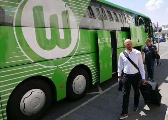Lyon vs Wolfsburg Final CL Womens preliminary reports Kiev Ukraine 22 05 2018 FOOTBALL Olympique Lyon vs VfL Wolfsburg Final UEFA Womens Champions League Season 2017 18 Image shows head coach Stephan Lerch VfL Wolfsburg Departure from Braunschweig Kiev