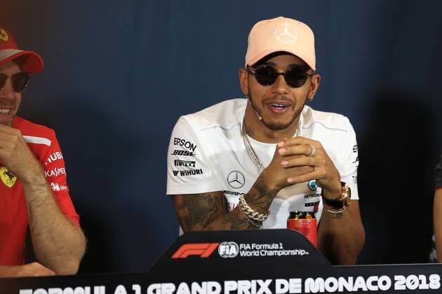 23rd May 2018, Circuit de Monaco, Monaco, Monte Carlo; Monaco Formula 1 Grand Prix, Wednesday press conference PK Pressekonferenz Mercedes AMG Petronas Motorsport, Lewis Hamilton  ActionPlus12028253 Octane