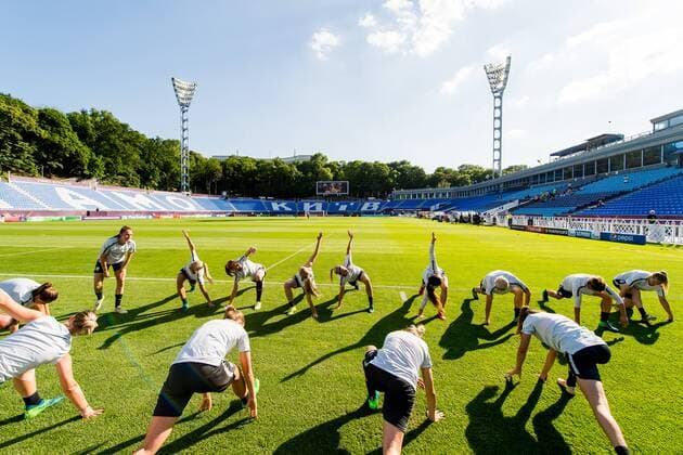 180523 General view of Valeriy Lobanovskyi stadium during a Wolfsburg training session on May 23, 2018 in Kyiv Photo Vegard Wivestad GRAD PICTURE BODY N Code VG 170172  Copyright: VEGARDxWIVESTADxGR¯TT BB180523BB476