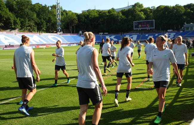 Lyon vs Wolfsburg Final CL Womens preliminary reports Kiev Ukraine 23 05 2018 FOOTBALL Olympique Lyon vs VfL Wolfsburg Final UEFA Womens Champions League Season 2017 18 VfL Team training Womens Kyiv