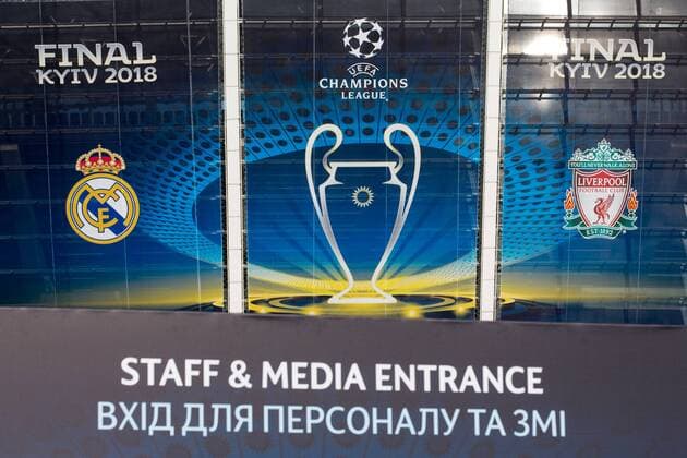 SOCCER - UEFA Men & Women CL KIEV,UKRAINE,23.MAY.18 - SOCCER - UEFA Men & Women Championships League, final, preview. Image shows a general view of the entrance at NSC Olimpiyskiy stadium. GEPAxpictures xMaticxKlansek