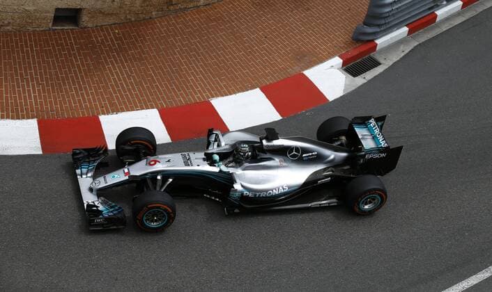 Motorsports: FIA Formula One World Championship WM Weltmeisterschaft 2018, Grand Prix of Monaco, Keke Rosberg (SWE) driving the 1982 Williams FW08 and his son Nico Rosberg (GER) driving the 2016 Mercedes F1 W07 Monte Carlo Monaco
