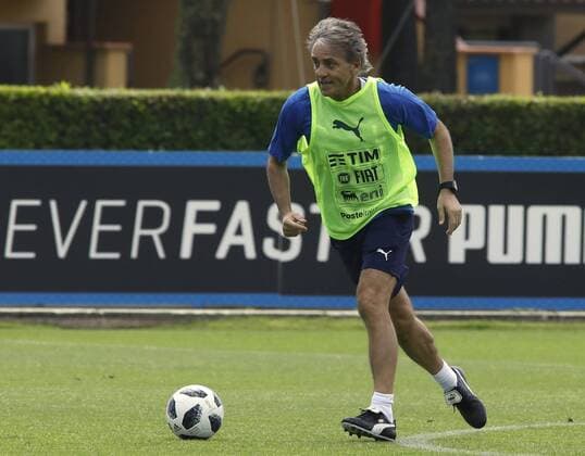 Photo Marco Bucco LaPresse May 24, 2018 Empoli (Italy) Soccer National A retreat In the pic: Roberto Mancini Foto Marco Bucco LaPresse 24 05 2018 Coverciano-Firenze (Italia) Sport Calcio Raduno Nazionale A Nella foto:& xa0;Roberto Mancini Photo Marco Bucco LaPresse May 24, 2018 Empoli (Italy) Sport Soccer National A retreat In the pic: Roberto Mancini  Copyright: xMarcoxBucco LaPressex