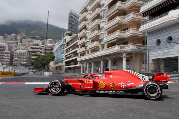 Photo4 LaPresse 24 05 2018 Monte Carlo, Monaco Grand Prix Formula One Monaco 2018 In the pic: Sebastian Vettel (GER) Scuderia Ferrari SF71H & xa9; Photo4 LaPresse 24 05 2018 Monte Carlo, Monaco Sport Grand Prix Formula One Monaco 2018 In the pic: Sebastian Vettel (GER) Scuderia Ferrari SF71H  Copyright: xPhoto4 LaPressex