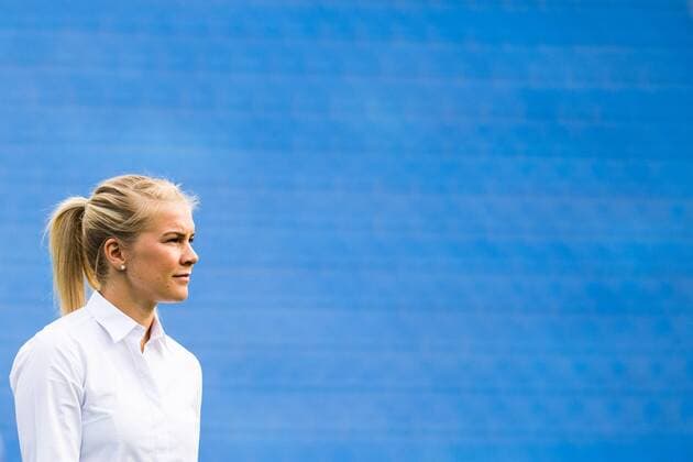 180524 Ada Hegerberg of Lyon ahead of the UEFA Womens Champions League final between VfL Wolfsburg and Olympique Lyonnais on May 24, 2018 in Kyiv Photo Vegard Wivestad Cave BILDBYRAN Code VG 170174  Copyright: VEGARDxWIVESTADxGRoTT BB180524BB003