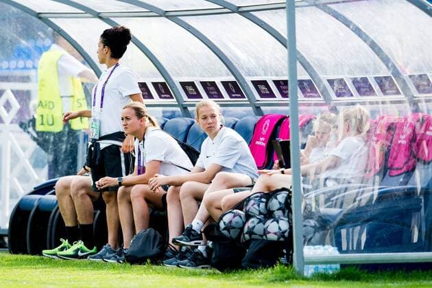 180524 Kristine Minde of Wolfsburg ahead of the UEFA Womens Champions League final between VfL Wolfsburg and Olympique Lyonnais on May 24 2018 in Kyiv Photo Vegard Wivestad Cave BILDBYRAN Code VG 170174  Copyright: VEGARDxWIVESTADxGRoTT BB180524BB004