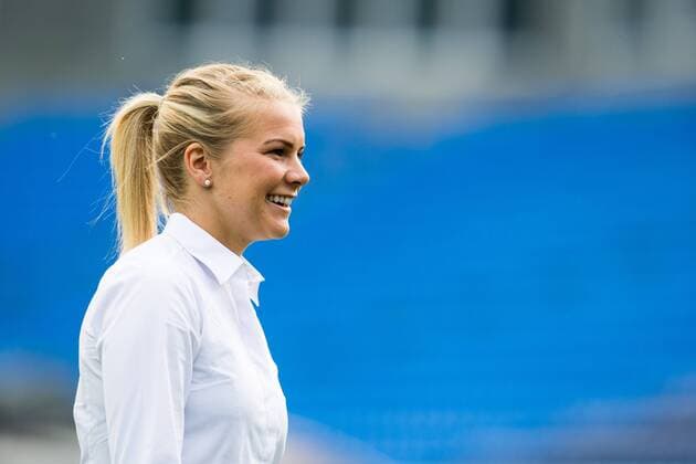 180524 Ada Hegerberg of Lyon ahead of the UEFA Womens Champions League final between VfL Wolfsburg and Olympique Lyonnais on May 24, 2018 in Kyiv Photo Vegard Wivestad Cave BILDBYRAN Code VG 170174  Copyright: VEGARDxWIVESTADxGRoTT BB180524BB005