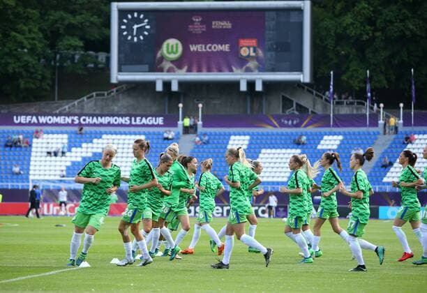 Wolfsburg vs Lyon Final CL Women Kiev Ukraine 24 05 2018 FOOTBALL VfL Wolfsburg vs. Olympique Lyon Final UEFA Womens Champions League Season 2017 18 Picture shows VfL team before the match Kiev