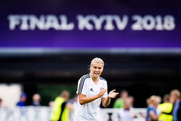 180524 Ada Hegerberg of Lyon ahead of the UEFA Womens Champions League final between VfL Wolfsburg and Olympique Lyonnais on May 24, 2018 in Kyiv Photo Vegard Wivestad Cave BILDBYRAN Code VG 170174  Copyright: VEGARDxWIVESTADxGRoTT BB180524BB011