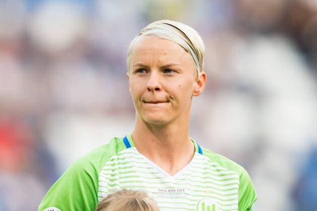180524 Nilla Fischer or Wolfsburg ahead of the UEFA Womens Champions League final between VfL Wolfsburg and Olympique Lyonnais on May 24, 2018 in Kyiv Photo Vegard Wivestad Cave BILDBYRAN Code VG 170174  Copyright: VEGARDxWIVESTADxGRoTT BB180524BB020