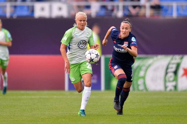 22 LUCY BRONZE (OL) - 22 PERNILLE HARDER (WOL) FOOTBALL FEMININ : Wolfsburg vs Lyon - Ligue des Champions - Finale - 24 05 2018 AnthonyBIBARD FEP Panoramic 
