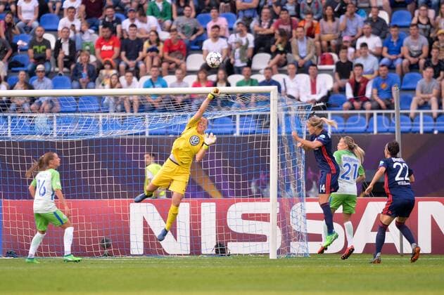 01 ALMUTH SCHULT (WOL) - 14 ADA HEGERBERG (OL) - 21 LARA DICKENMANN (WOL) FOOTBALL FEMININ : Wolfsburg vs Lyon - Ligue des Champions - Finale - 24 05 2018 AnthonyBIBARD FEP Panoramic 