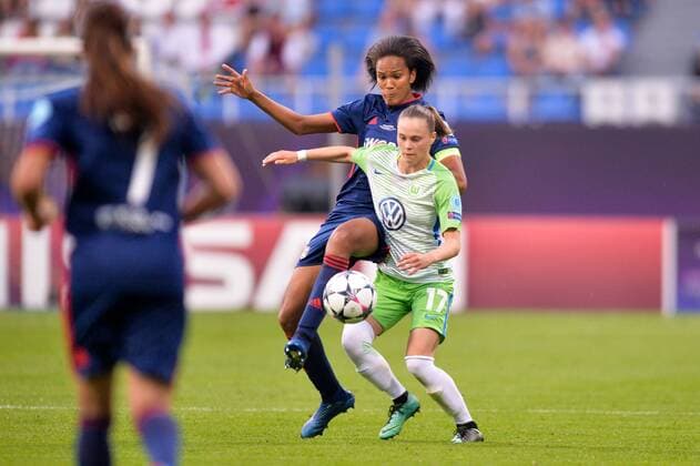 03 WENDIE RENARD (OL) - 17 EWA PAJOR (WOL) FOOTBALL FEMININ : Wolfsburg vs Lyon - Ligue des Champions - Finale - 24 05 2018 AnthonyBIBARD FEP Panoramic 