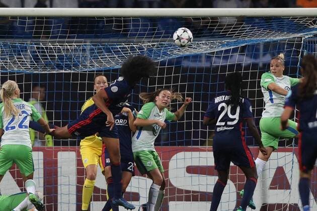 WOMEN SOCCER - UEFA Women CL, Wolfsburg vs Lyon KIEV,UKRAINE,24.MAY.18 - WOMEN SOCCER - UEFA Women Champions League, final, VfL Wolfsburg vs Olympique Lyon. Image shows a goal for Lyon. GEPAxpictures xMaticxKlansek