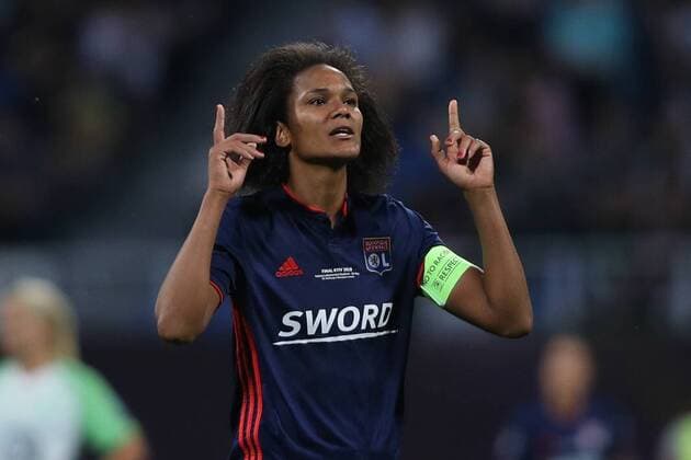 WOMEN SOCCER - UEFA Women CL, Wolfsburg vs Lyon KIEV,UKRAINE,24.MAY.18 - WOMEN SOCCER - UEFA Women Champions League, final, VfL Wolfsburg vs Olympique Lyon. Image shows the rejoicing of Wendie Renard (Lyon). GEPAxpictures xMaticxKlansek