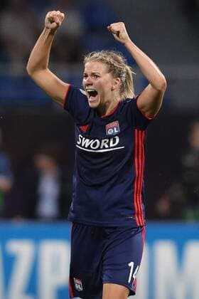 WOMEN SOCCER - UEFA Women CL, Wolfsburg vs Lyon KIEV,UKRAINE,24.MAY.18 - WOMEN SOCCER - UEFA Women Champions League, final, VfL Wolfsburg vs Olympique Lyon. Image shows the rejoicing of Ada Hegerberg (Lyon). GEPAxpictures xMaticxKlansek
