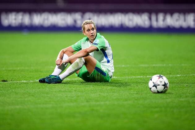 WOMEN SOCCER - UEFA Women CL, Wolfsburg vs Lyon KIEV,UKRAINE,24.MAY.18 - WOMEN SOCCER - UEFA Women Champions League, final, VfL Wolfsburg vs Olympique Lyon. Image shows the disappointment of LenaÊGoessling (Wolfsburg). GEPAxpictures xMaticxKlansek