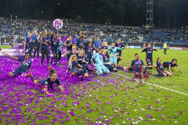 Final Joy Group of Lyon during the UEFA Women s Champions League Final match between VfL Wolfsburg 1-4 Olympique Lyon at Valeriy Lobanovskyi Dynamo Stadium in Kiev, Ukraine, on May 24, 2018. Noxthirdxpartyxsales  (78857231)