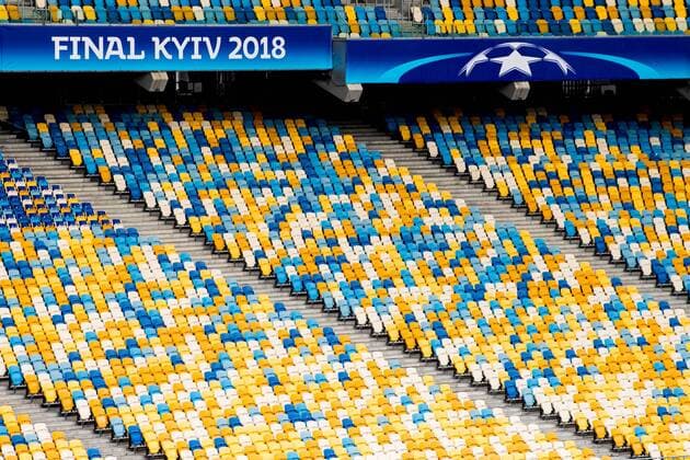 180525 General interior view of the NSC Olimpiyskiy stadium ahead of the UEFA Champions League final between Real Madrid and Liverpool on May 25, 2018 in Kyiv Photo Vegard Wivestad GRAD PICTURE BENCH N Code VG 170175  Copyright: VEGARDxWIVESTADxGR¯TT BB180525BB004