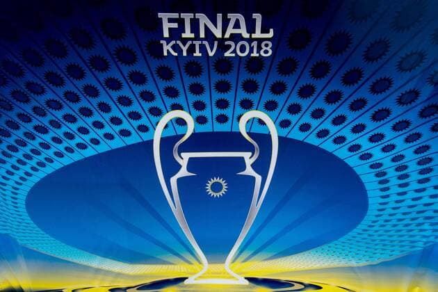 180525 A banner ahead of the UEFA Champions League final between Real Madrid and Liverpool on May 25, 2018 in Kyiv Photo Vegard Wivestad GRAD PICTURE BENCH N Code VG 170175  Copyright: VEGARDxWIVESTADxGR¯TT BB180525BB013
