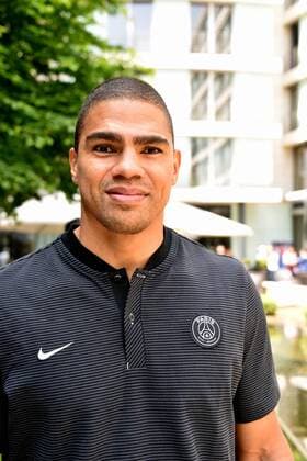 Handball Player Daniel Narcisse of Paris Saint Germain Handball on 25 05 2018 in Cologne at the Media Call for the Handball Champions League VELUX EHF FINAL4 2018 taking place on 26 and 27 May in Cologne